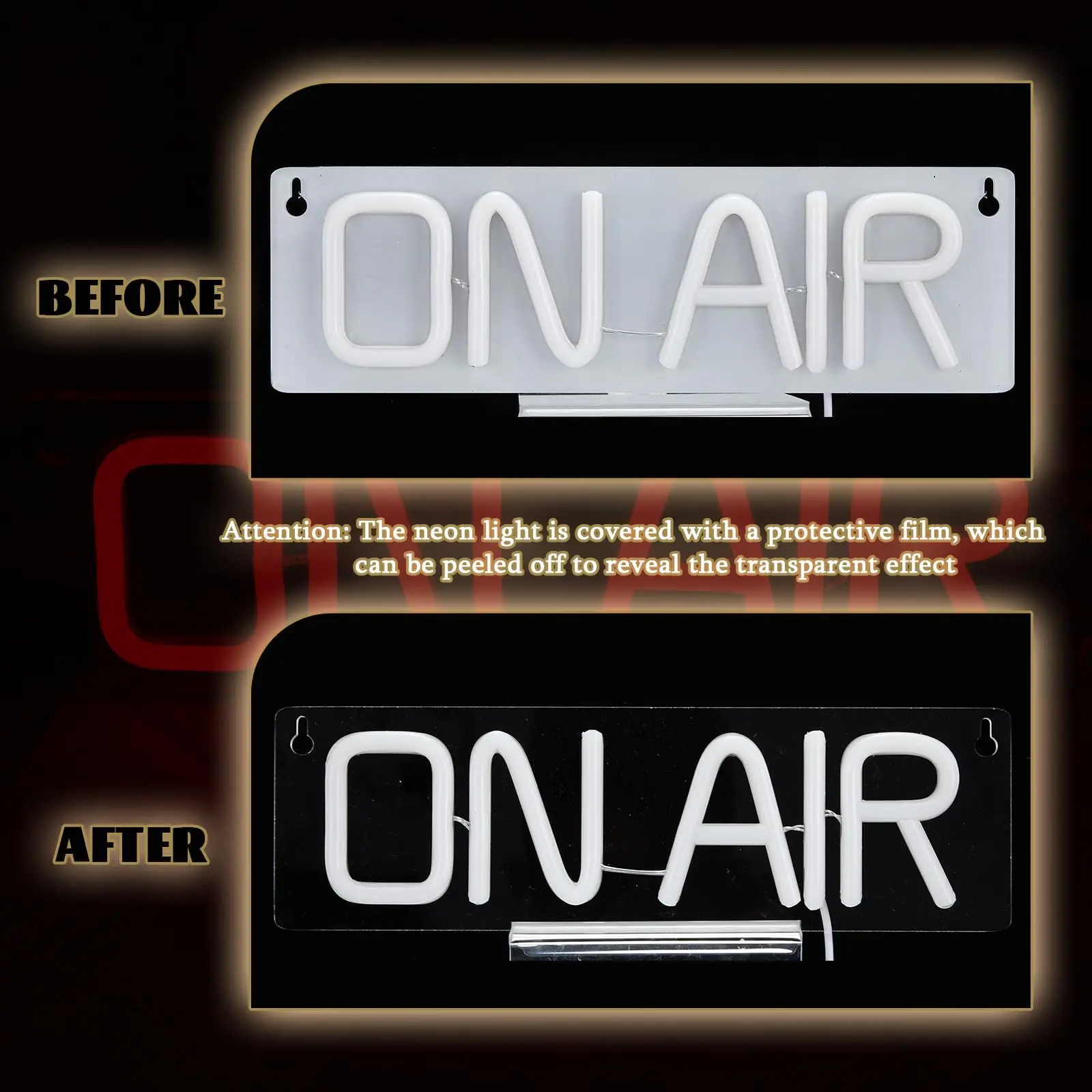 ON AIR 네온 사인, LED 네온 라이트 사인, 파티 벽 장식에 적합, USB Poweredo 침실 장식에 적합, Gfts