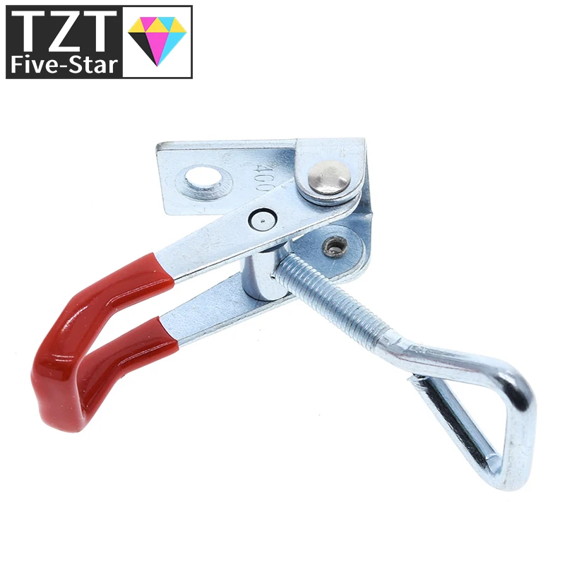 1 Set Adjustable Toolbox Case Metal Toggle Latch Catch Clasp Length Silver+Red For diy