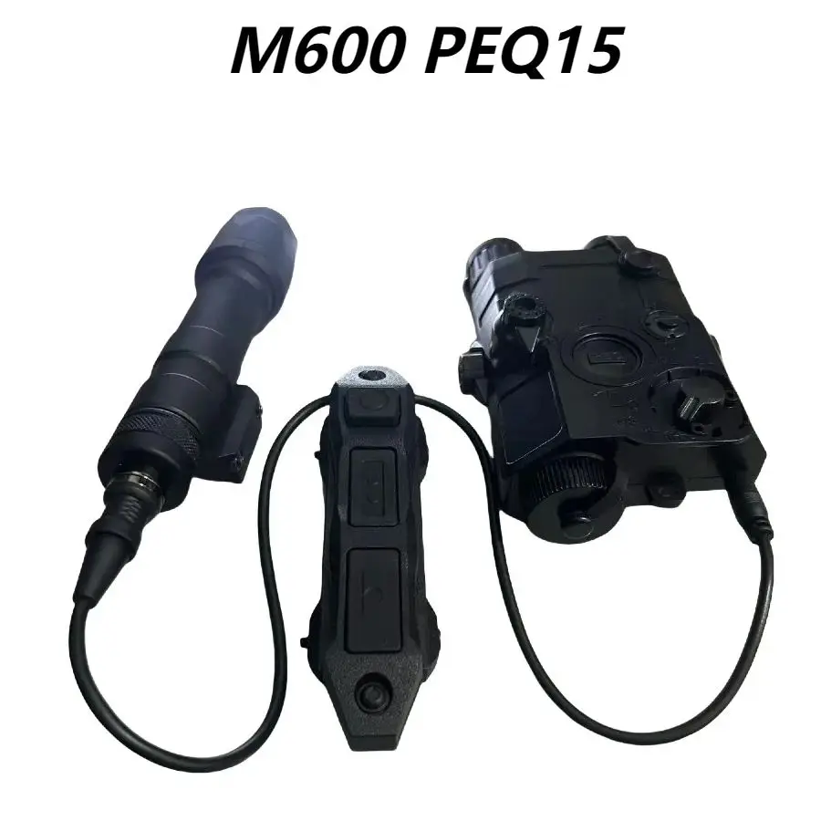 

FivS PEQ15 Tactical SureFire M600 Airsoft Weapon Flashlight Hunting Torch Rifle AR15 Gun LED Light Button Remote Switch fit 20mm