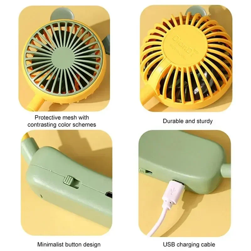 Mini Hanging Neck Fan USB Adjustable Air Conditioner Wearable Neckband Outdoor Portable Rechargeable Air Cooling Fan