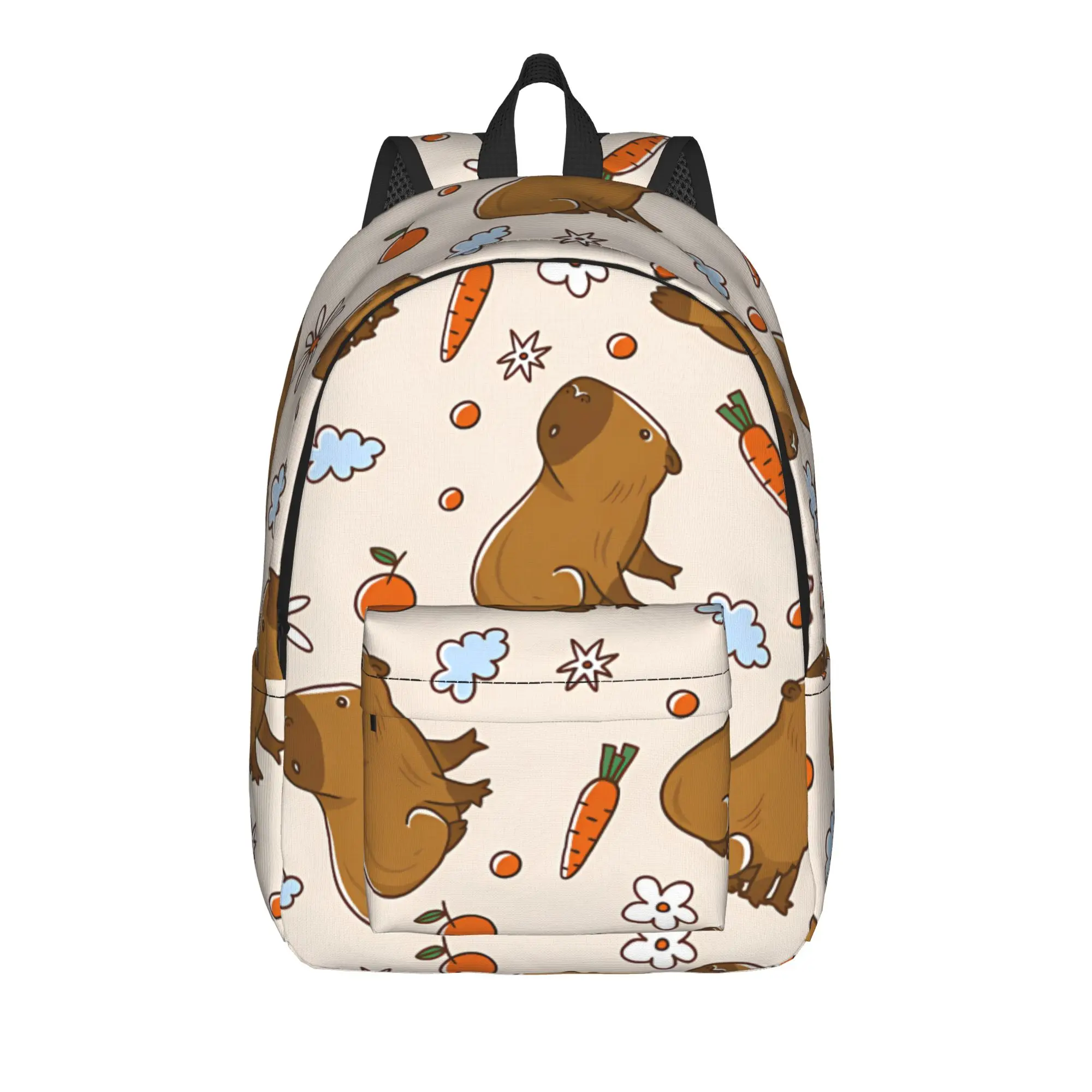 Carrot Capybara Backpack  Cool Backpacks Male Travel Lightweight School Bags Colorful Rucksack