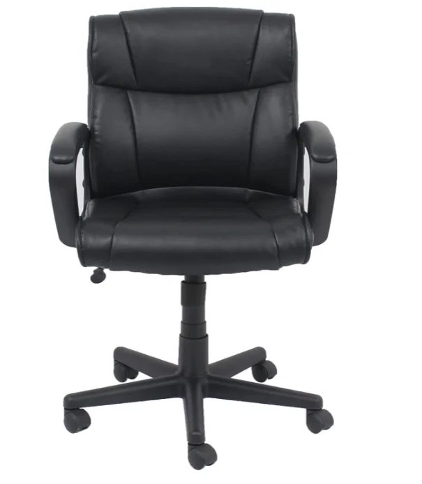 

ZHigh Quality Traditional Lift Style Office Chair In Black Leather 360 Degree Arm Elegant DesignZ