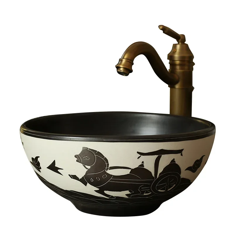 Ceramic counter basin Washbasin Art wash basin Washing machine Bathroom Balcony cabinet basin