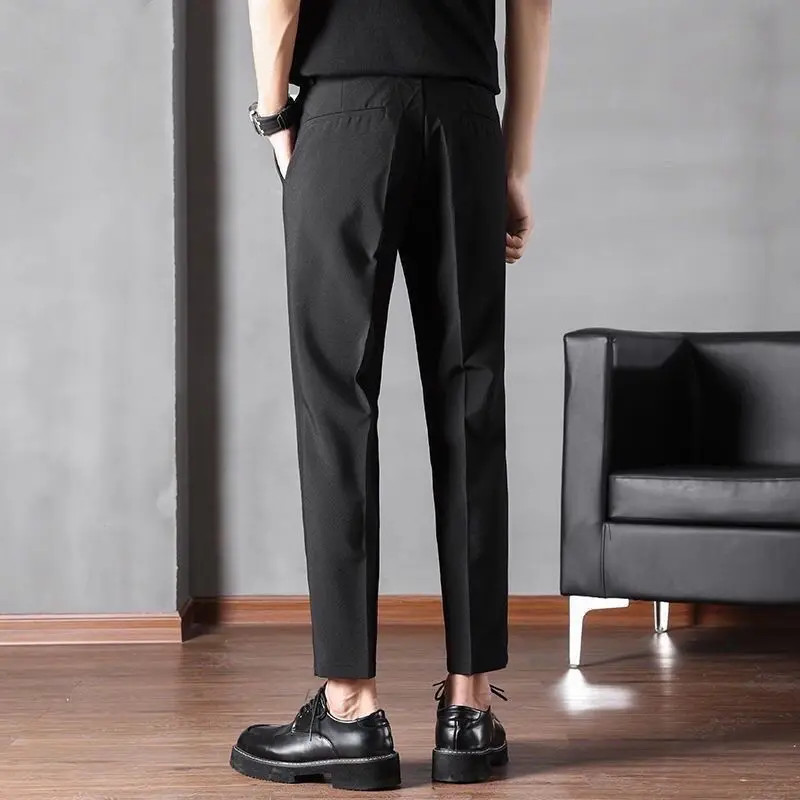 

Summer New Men's Trouser Casual Pants Thin and Breathable Korean Version of Slim Ankle Pants Casual Classic Men's Brand H149