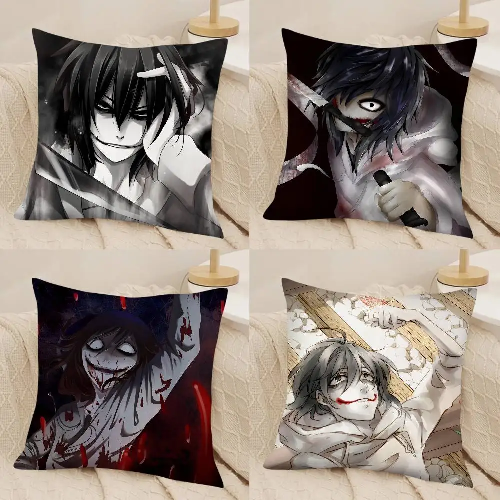 American Urban Legends Jeff The Killer Pillow Case Fashion Square Pillowcase Bedroom Sofa Room Ins Decoration Cushion Cover