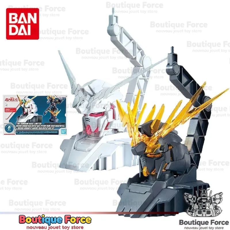 

Bandai Gundam Unicorn Gundam Model Kit Anime Figure Limited Edition Psycho Frame Color Action Toy Display Base Head Only