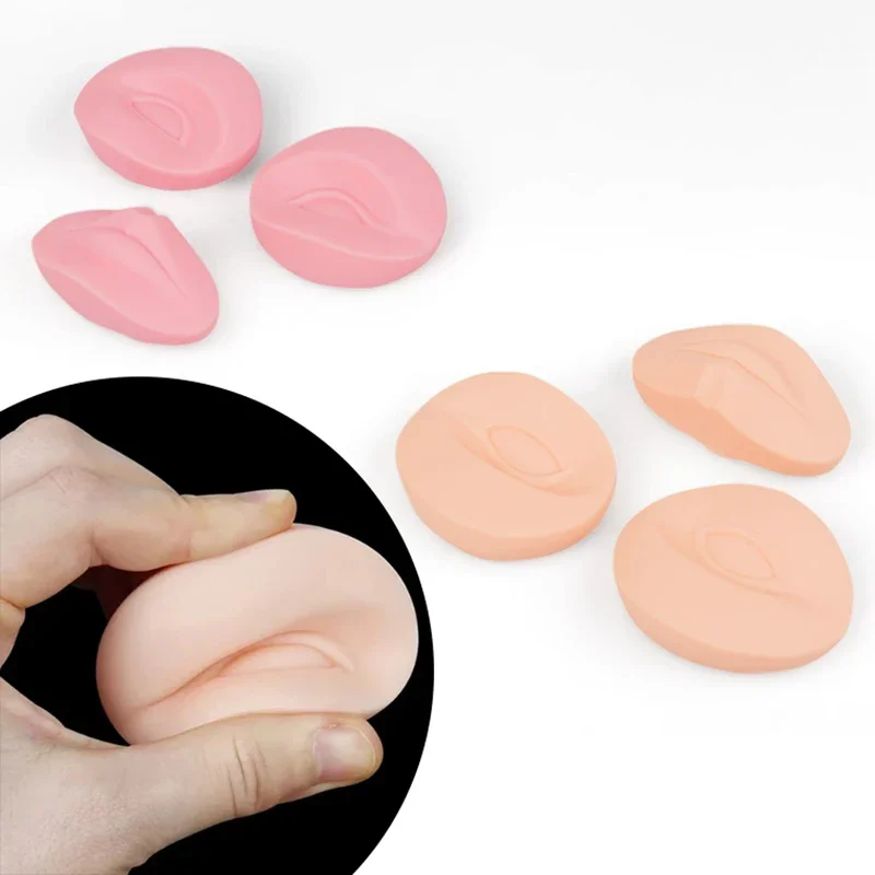3D 2 Eyes With 1 Lips Practice Makeup Tattoo Tools Permanent Skin Replacement Soft Silicone For Training Mannequin Moulds