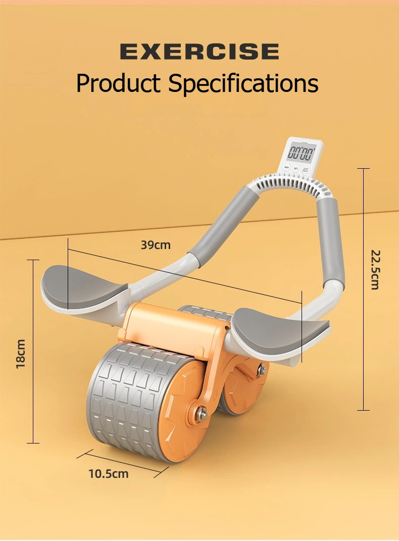 Bauchtrainer mit zwei Rädern, rutschfest, stabil, Fitnessgerät für Zuhause, Bauchformung, Core-Trainer für Anfänger – Detail 11