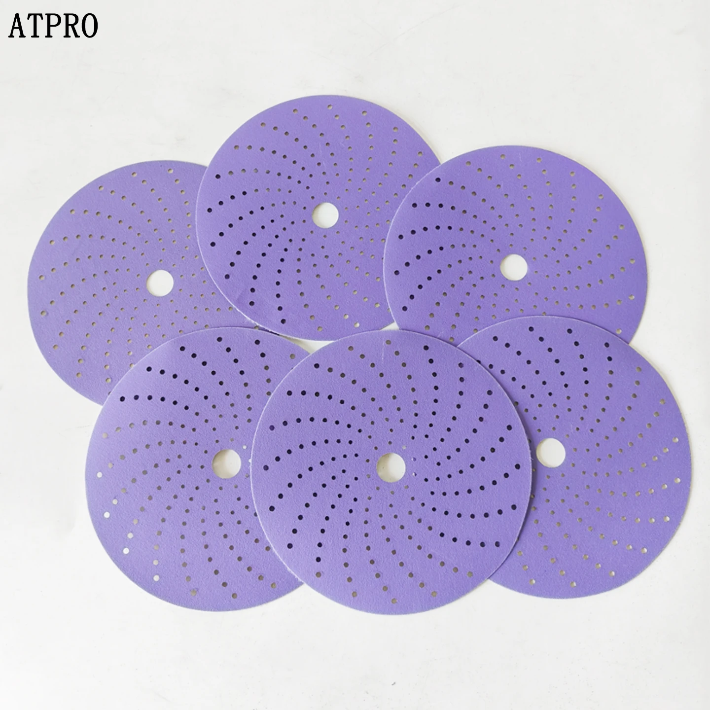 6-Inch 50-Pack Purple Ceramic Sanding Discs,Multi-Hole Hook and Loop Sandpaper,for Automotive Paint Polishing & Dry Sanding