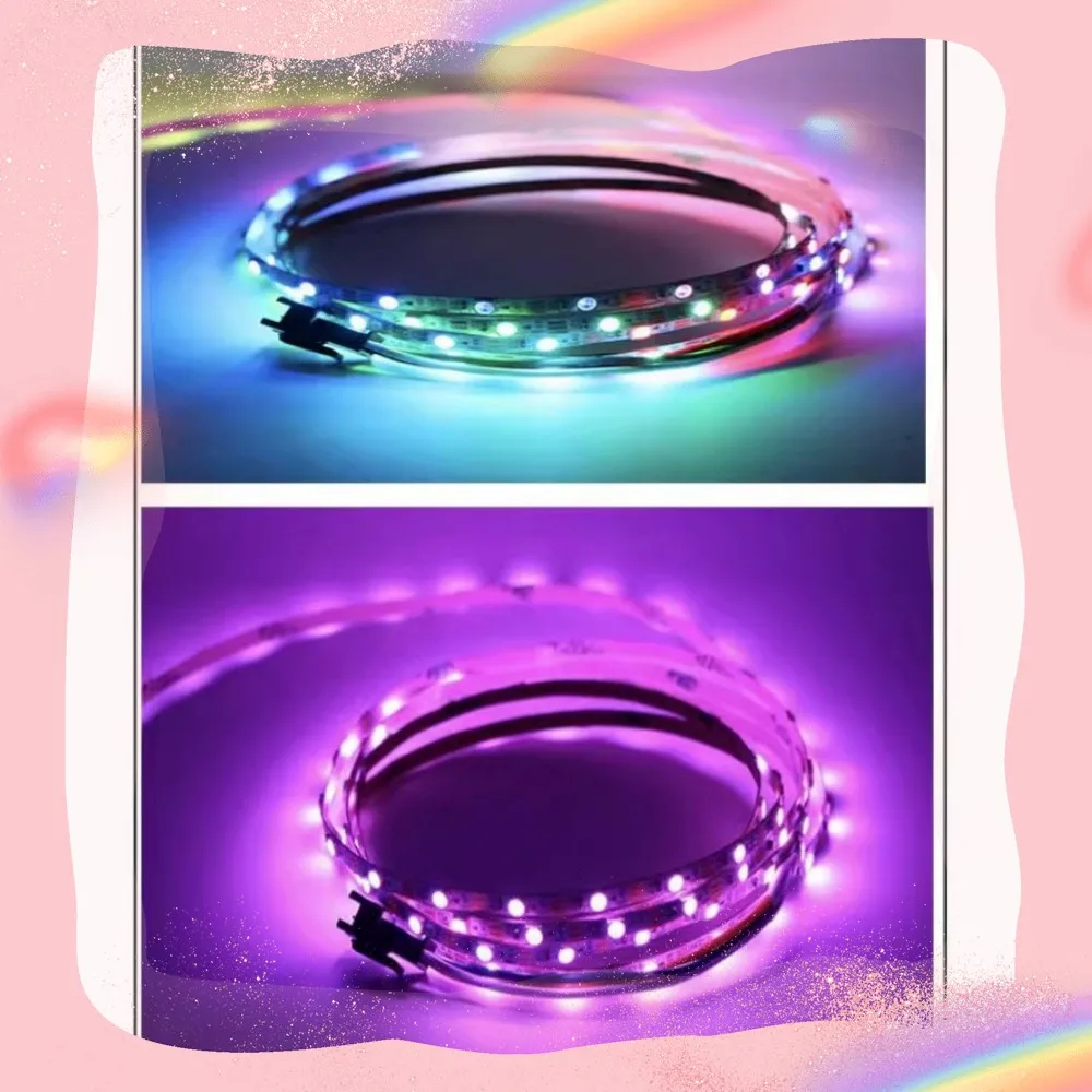 5V Mini SK6812 LED Light Strip WS2812B Dream Color 4mm 5mm 60LEDs Individually Addressable RGB Flexible Smart Pixel Tape Lights