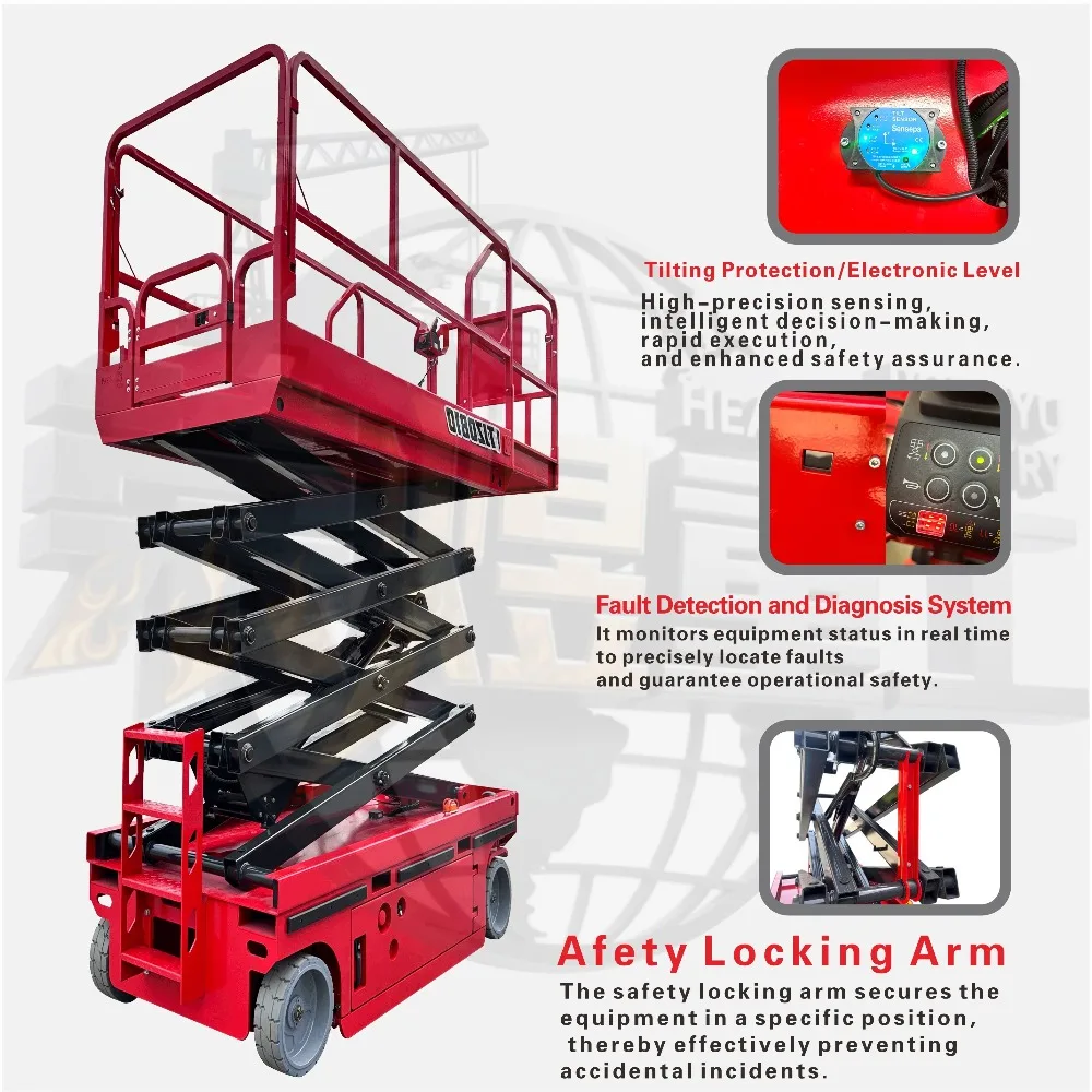 Automatic Narrow Scissor Lift Table Wheeled Electric Hydraulic Mobile Elevated Work Bench For Safe Commercial Facility Works