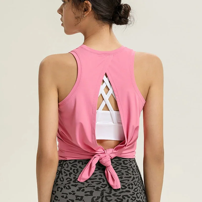 

Топ для тренажерного зала, черный топ без рукавов для йоги, женская рубашка для тренажерного зала, женские топы для тренировок, спортивные топы, женская рубашка с открытой спиной для тренажерного зала