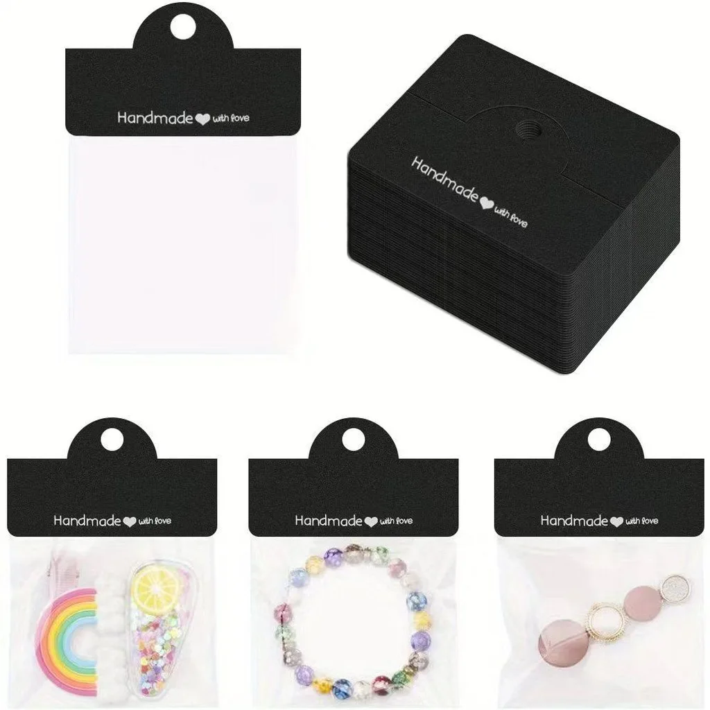 Printed Jewelry Card Uniform Jewelry Packaging Holder Folded Jewelry Display Card Pre-Folded For Hair Clips Display