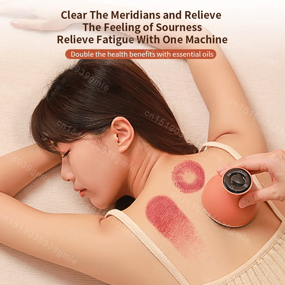 Electric Meridian Brush Body Massager Guasha Scraping Heating Microcurrent Hot Compress Scraping Lymphatic Drainage Machine