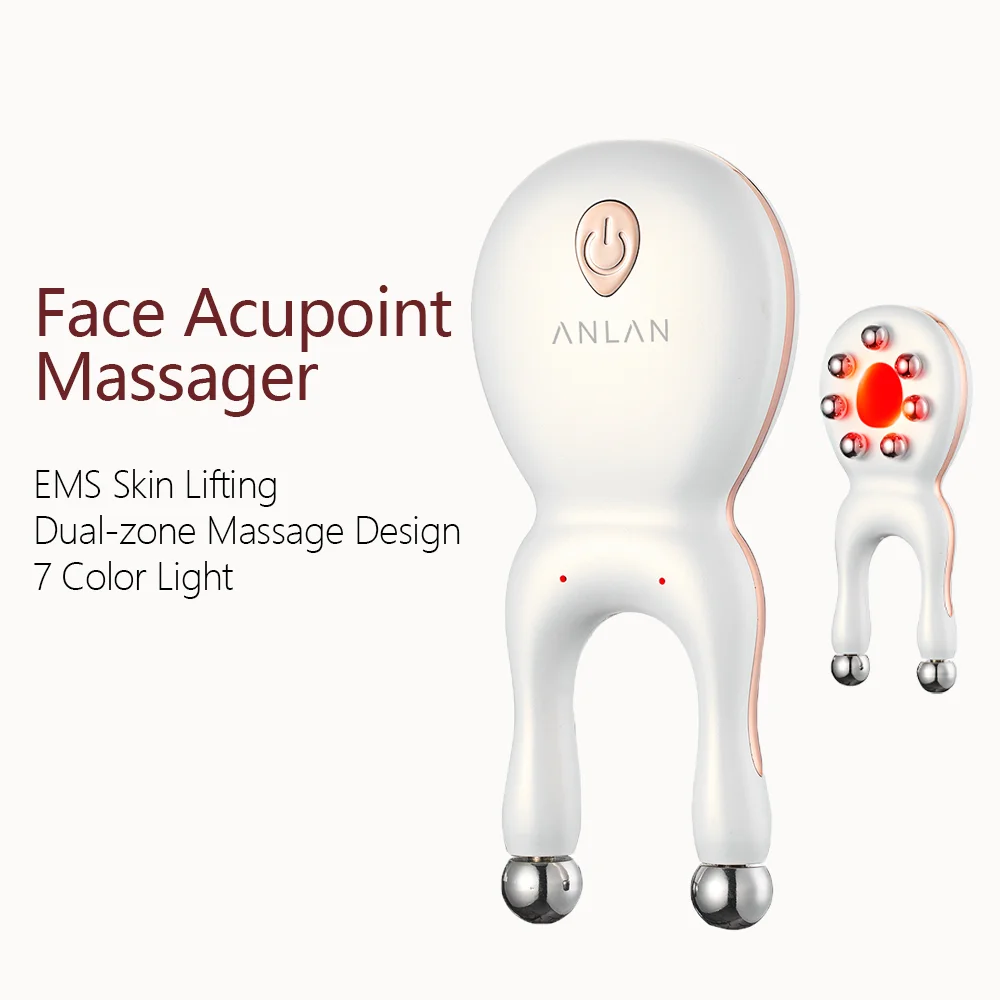 

ANLAN EMS Facial Acupoint Massager Eye Nose Lifting 7 Color Light Guasha Reduce Puffiness Anti-Aging Tightening Skin Face Beauty