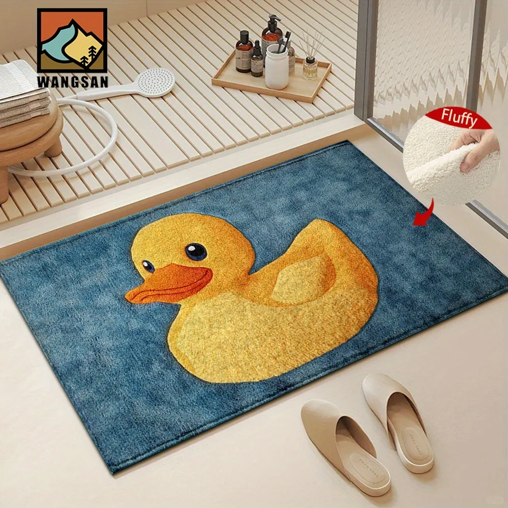 VIKAMA Gelber Ententeppich, Fußmatte, Willkommensmatte, Outdoor-Teppich, Küchenteppich, Badezimmermatte, Teppich für Schlafzimmer, Teppich für Wohnzimmer zu Hause