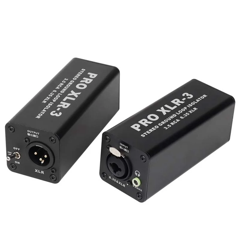 BB XLR-3 Professional Stereo Ground Loop Isolator 3.5 RCA 6.35 XLR Audio Noise Filter Noise Suppressor Isolator For PC Durable