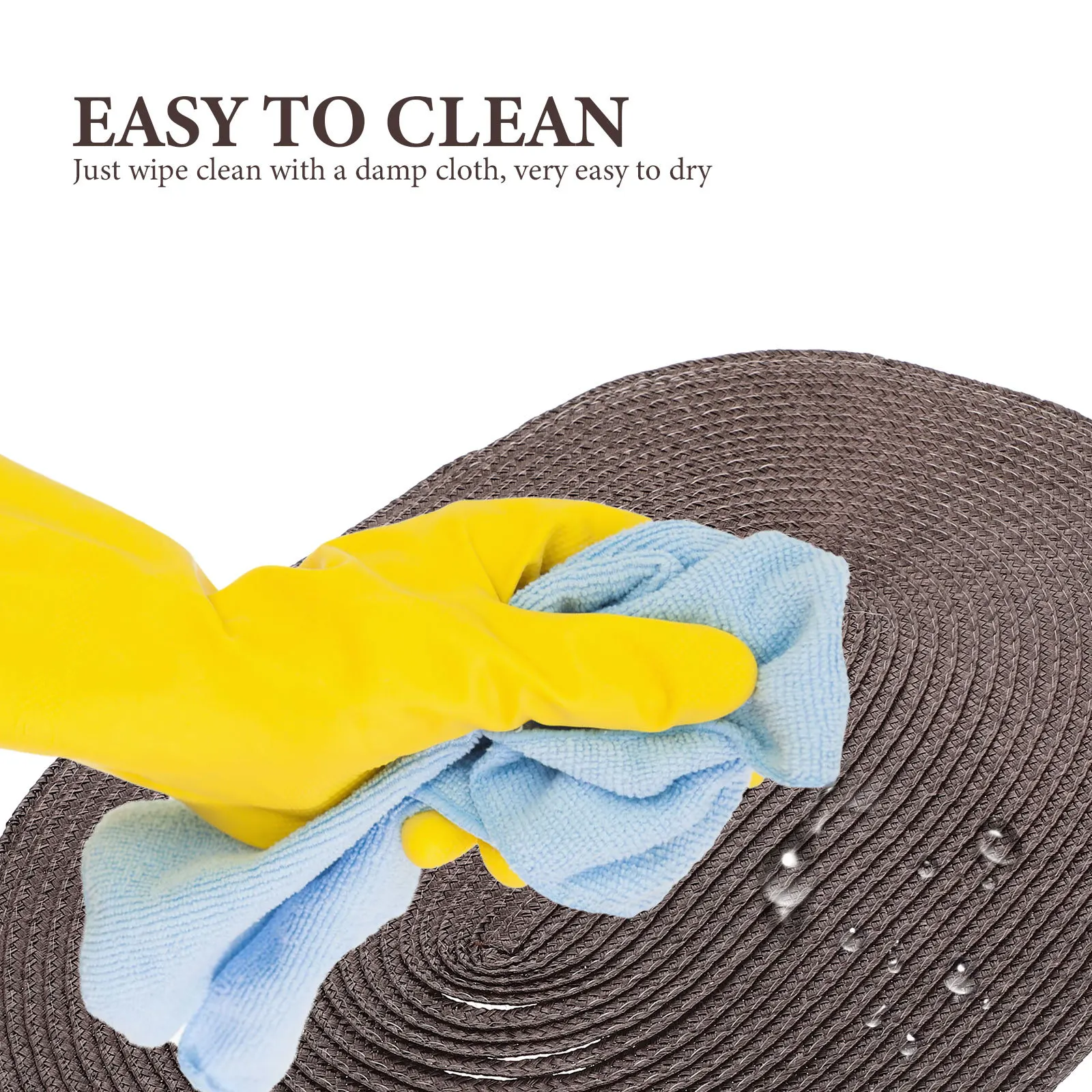 

4Pcs Heat-Resistant Woven Placemat Anti-Slip Cutlery Mat Home Kitchen Table Protection Gift Placemat Household Place Mat