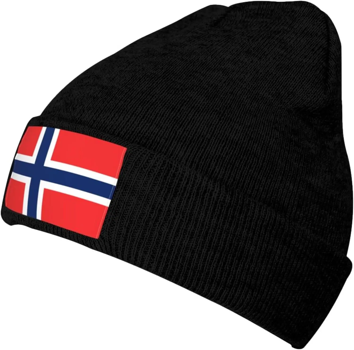 Flag of Norway Knit Beanie Winter Hats for Men and Women Knitted Cuffed Skull Cap Acrylic Daily Beanie Hat