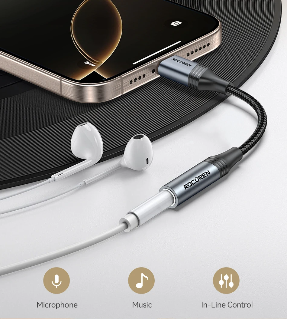 Rocoren USB C auf 3,5 mm Klinke Dac Audiokabel Stecker auf Buchse Kopfhöreradapter Typ C auf 3,5 mm Konverter für Samsung Xiaomi Phone – Detail 6