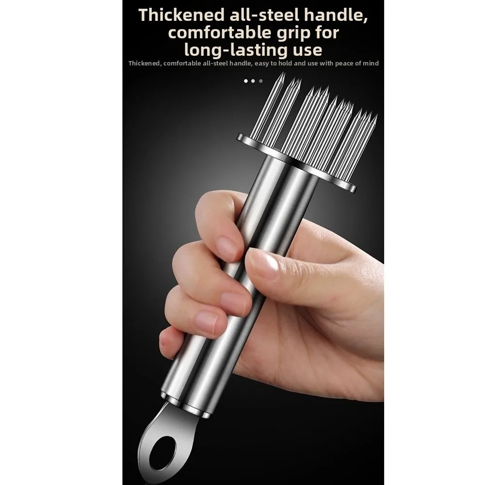 304 Stainless Steel Meat Tenderizer Professional Tool 12/18/23/28 Needles Steak Inserter with Hanging Hole Ultra Sharp Needle