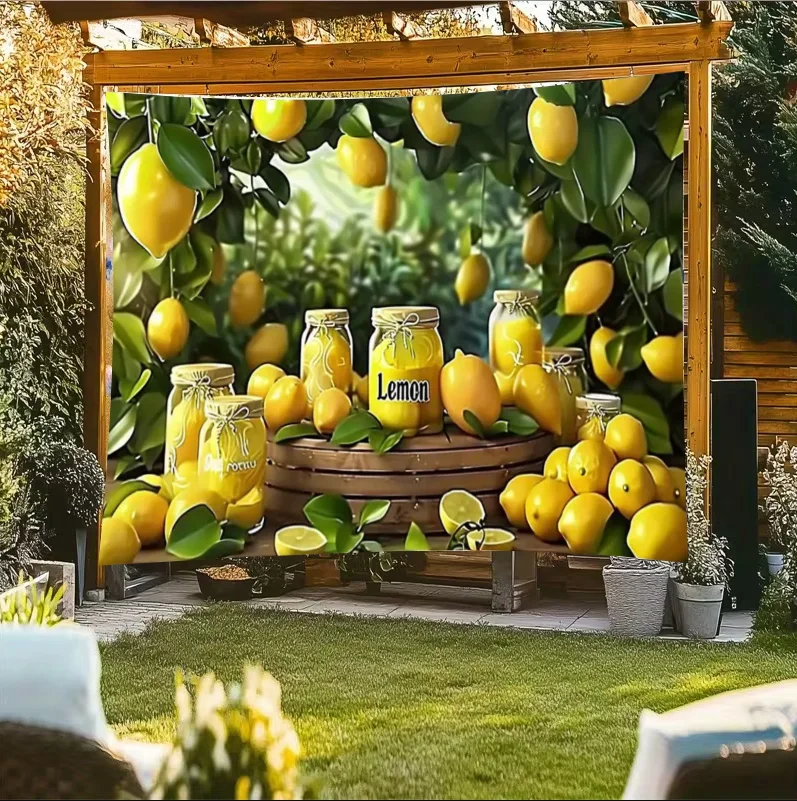 Fruits Stalls Lemon Oranges Theme Summer Party Decoration Backdrop Lemonade Shop Banner Portrait Photography Background Supplies