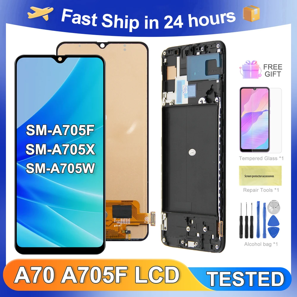 

ЖК-дисплей 6,7 ''для Samsung A705F A705GM A705W A705X A705U, дисплей с сенсорным экраном и дигитайзером в сборе, замена