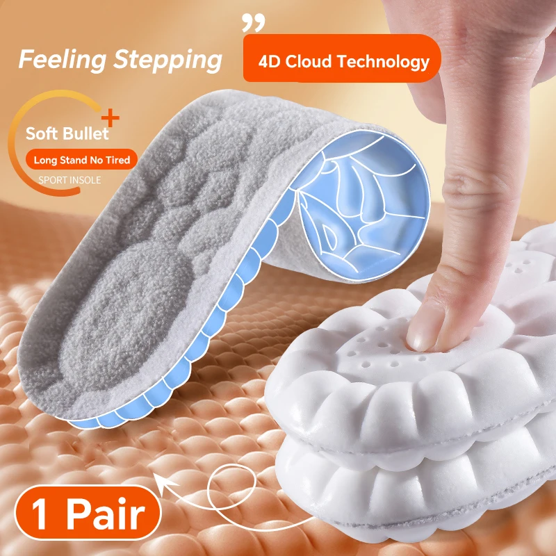 1 Pair Self Heated Thermal Insoles for Feet Winter Thermal Thicken Wool Memory Foam Shoe Pads Men Women Sports Shoes Self-heat