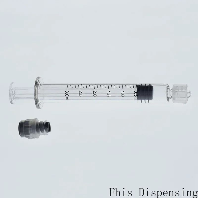 طرف علامة القياس لزيوت CBD EJuices السوائل الكيميائية (مكبس رمادي) 3 مل حقنة قفل Luer مع إبرة 22G قابلة لإعادة الاستخدام