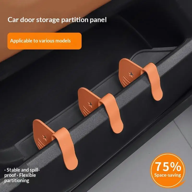 1/2Pcs Universal Car Door Side Storage Partition Car Door Groove Partition Panel Car Storage Organizer Management Car Parts