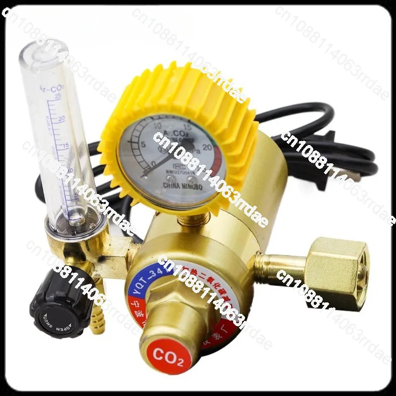 36/110/220V CO2 Pressure Regulator Carbon Dioxide Pressure Reducer Heated Pressure Gauge Meter Flowmeter for MIG/TIG Welding