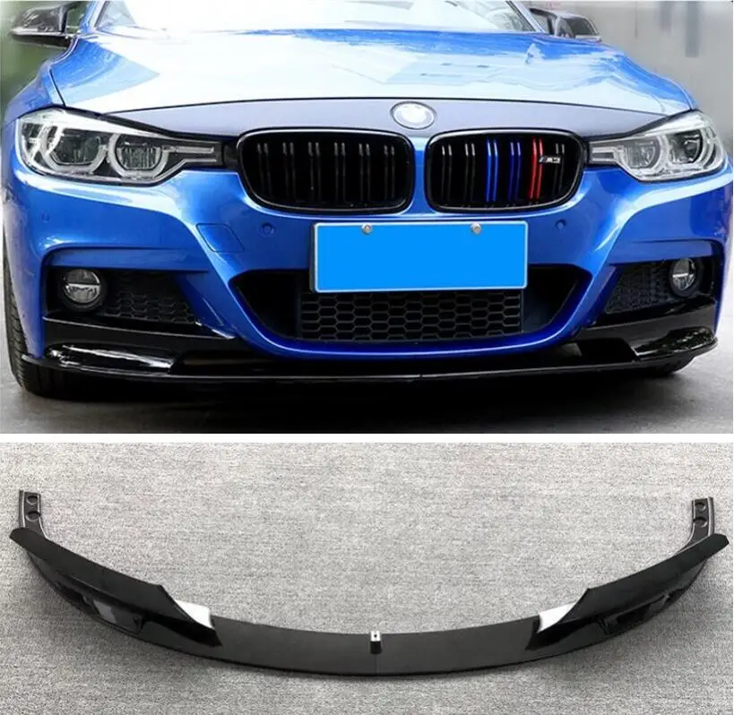 

2PCS ABS PAINT CARBON FRONT BUMPER SPOILER LIP SPLITTERS WIND KNFE COVER For BMW 3 Series F30 F31 F35 M-Tech M-Sport 2012-2019