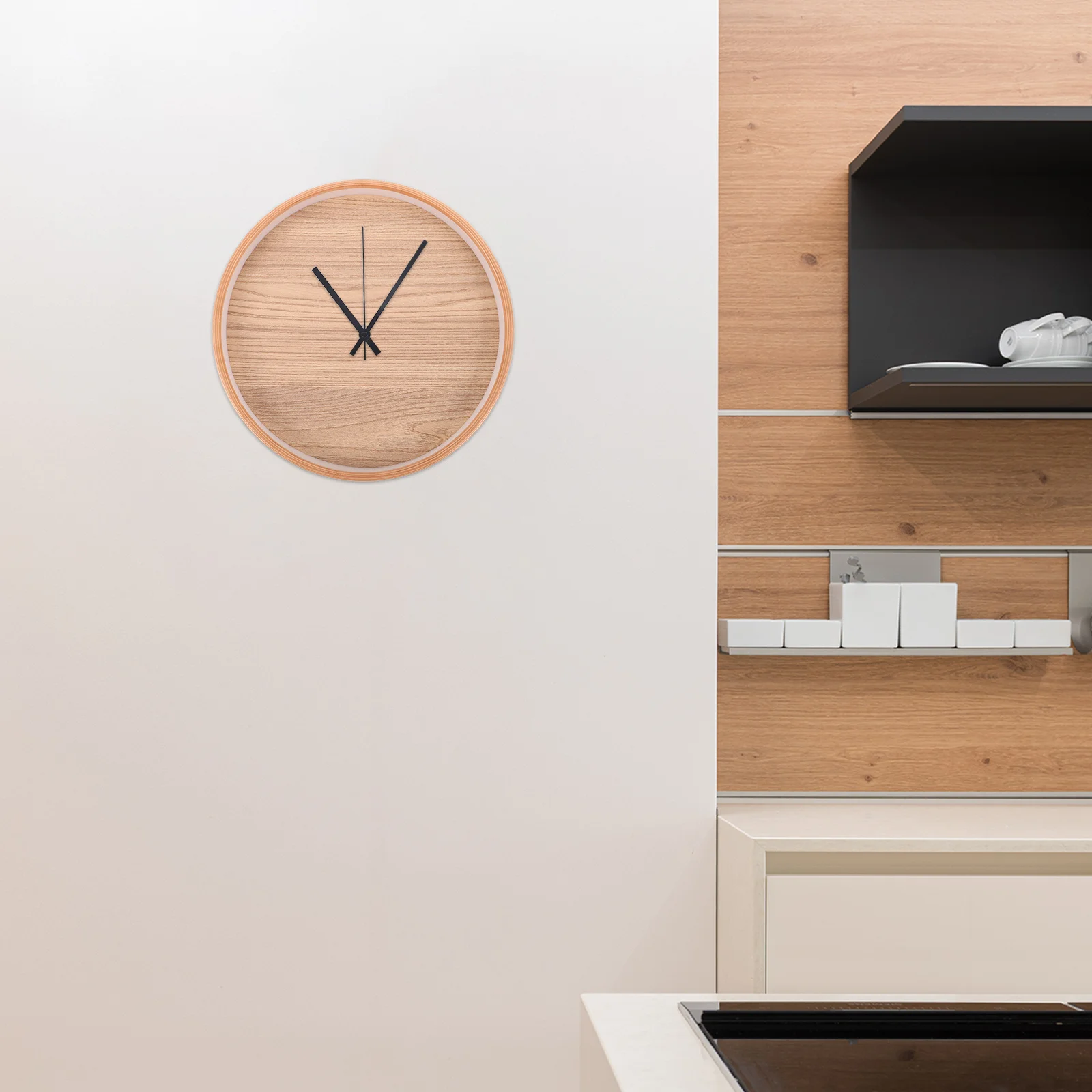 

12Inch Wooden Clock Frame for Wall Clock - Minimalist Ultra-Thin Round Border Replacement Shell Decorative Trim for Quartz