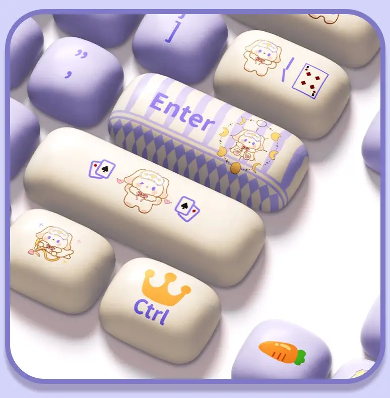 146 مفتاح ماجيك لوب الأذن أرنب موضوع KeyCap أنيمي لطيف كيكابس MOG ارتفاع كري PBT التسامي الرياضة الإلكترونية مكتب لوحة المفاتيح Keycap