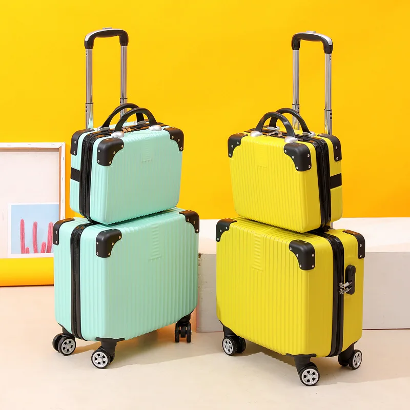 18 Inch Trolley Box Set Small Suitcase Boarding Case Men's Women's Trolley Travel Case Student Password Cosmetic Case