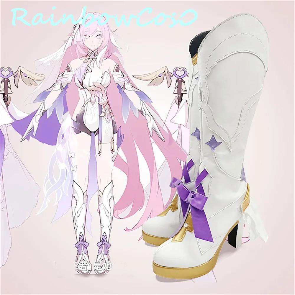 Honkai Impact 3 Elysia Cosplay zapatos botas juego Anime carnaval fiesta Halloween Navidad W3050