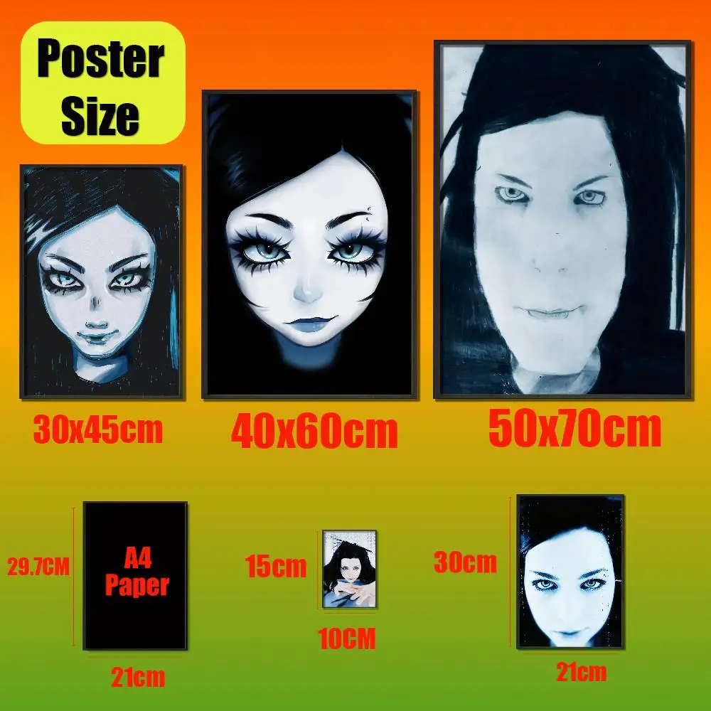 For Sanctuary Fallen Amy Lee Evanescence Poster Cover Sticker Paper Home Decor Custom Self-adhesive Souvenirs Playbill