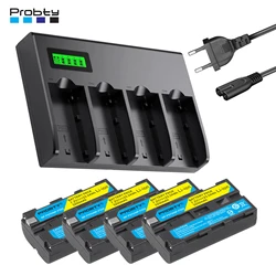 3200mAh NP-F550 NP-F570 camera battery+LCD 4-channel charger For Sony NP-F570 NP-F750 CCD-RV100 LED video light charger