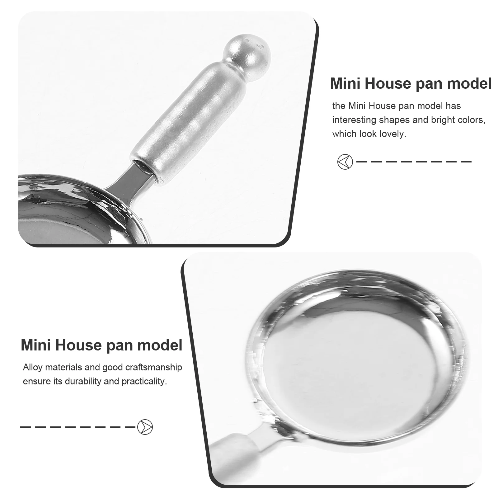 Miniature Model Adorable Pan House Pans Decor Realistic Craft Decorative Alloy Wear-resistant Accessory The