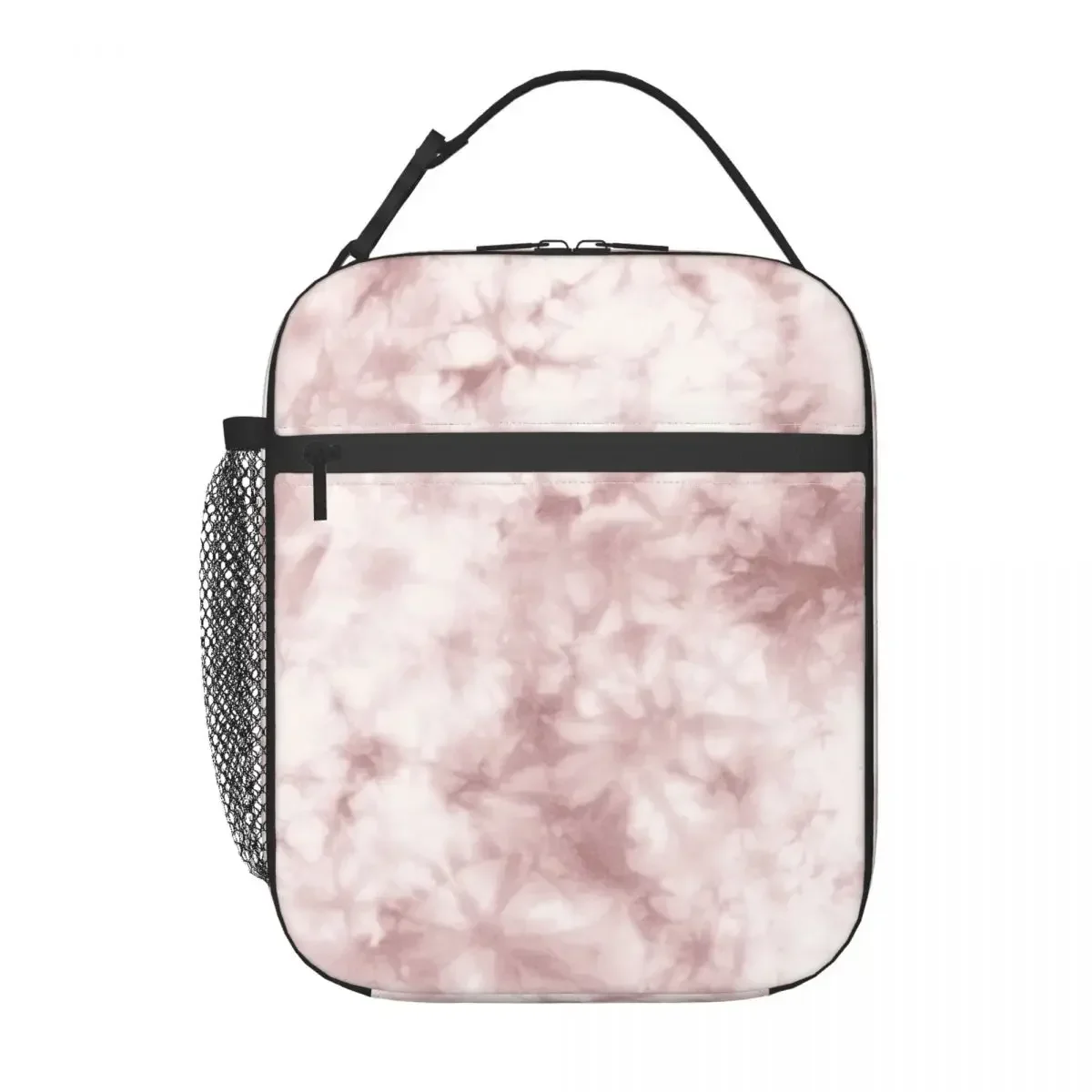 Peachy Pink Boho Tie Dye Pattern Thermal Insulated Lunch Bag Women Lunch Tote for School Office Outdoor Multifunction Food Box