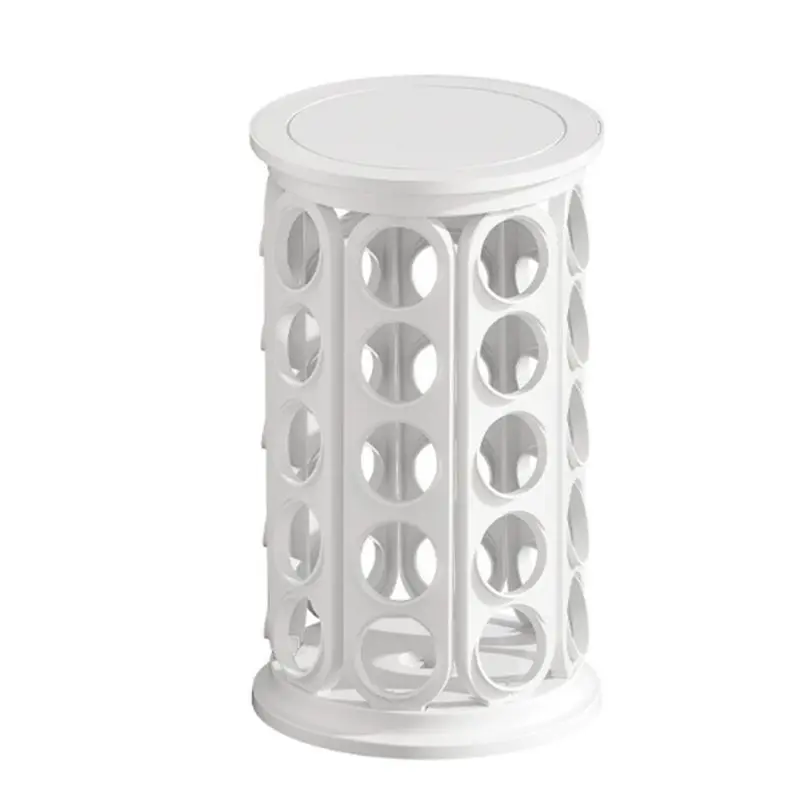 AFOURT-Coffee Pod Carousel Organizer Spins 360 Degree Quietly, Kcup Holder For Counter, Kitchen, Office, Matte White