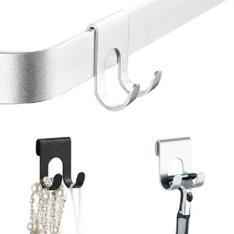 Crochets de salle de bain, espace de douche en aluminium, crochet de porte en verre sans cadre, crochet mural suspendu pour serviettes de bain, accessoires de cuisine