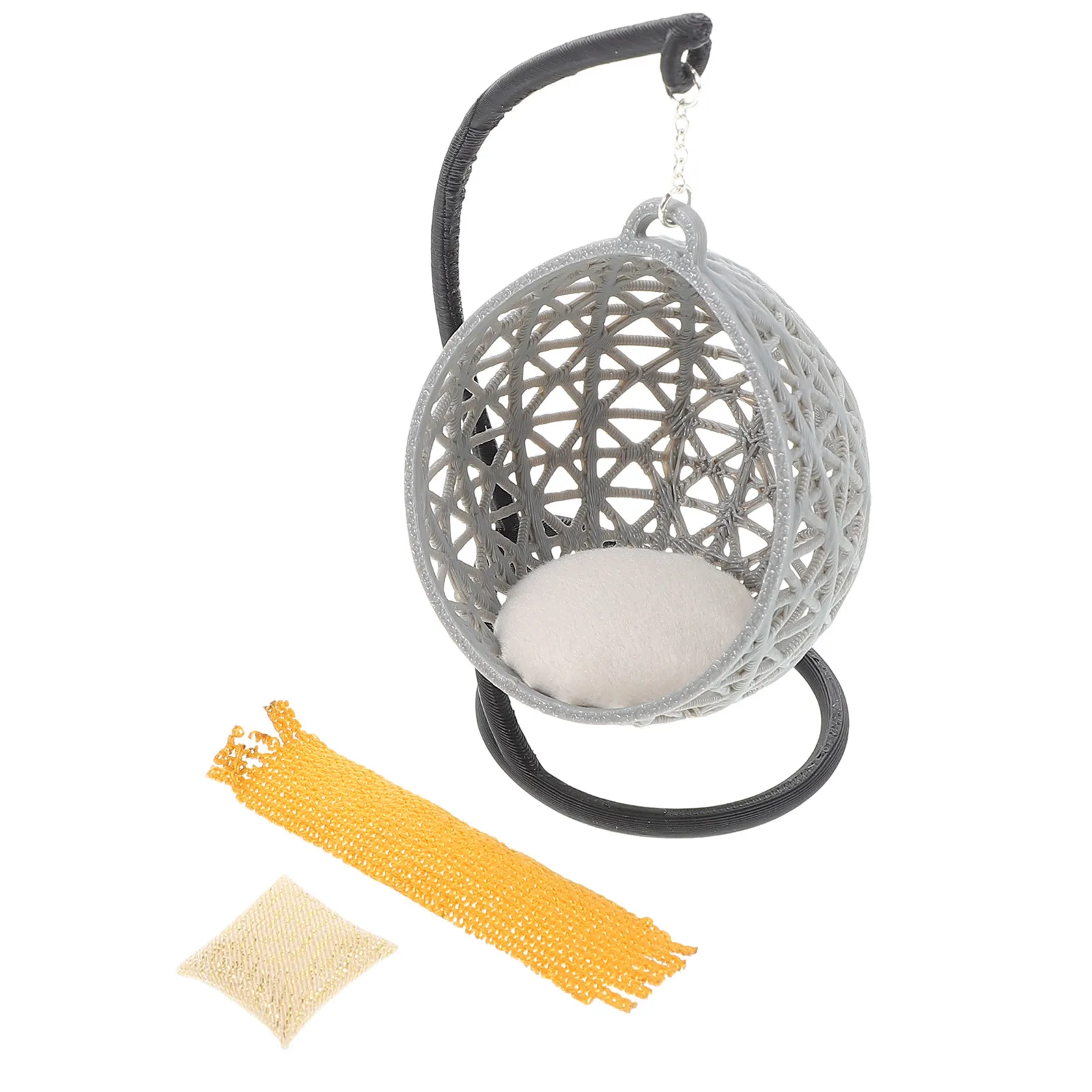 

Movable Mini Swing Chair DIY Ornament for Miniature Settings High Fidelity Craft Decor for Dollhouse Layouts Small Area Charm