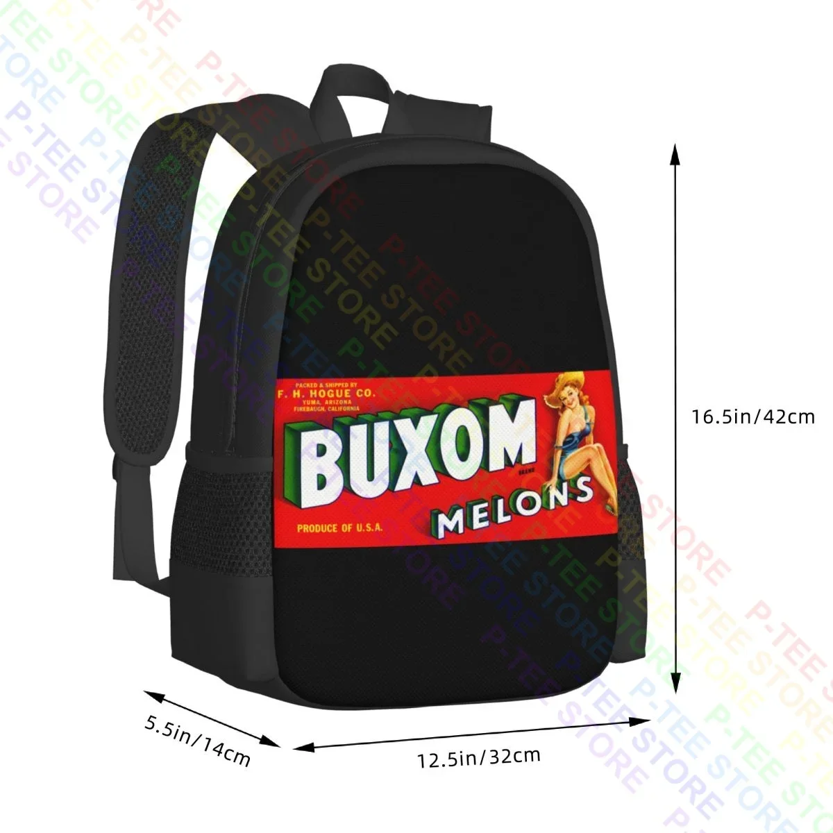 Buxom MelonsBackpack سعة كبيرة حقيبة رياضية خمر