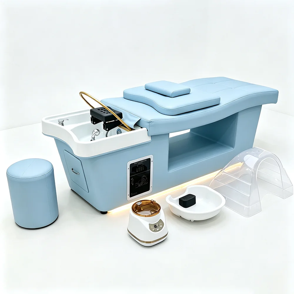 XinSheng Massage Table Massage Bed with Head SPA & Fumigation Salon Shampoo Bed for Hair Washing, Wellness & Commercial Use