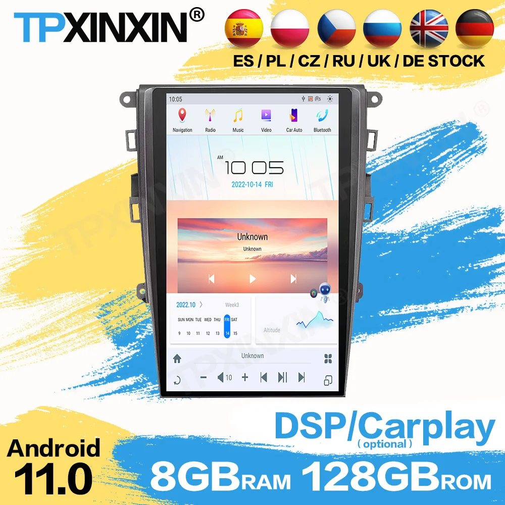 

Qualcomm Tesla Screen Android 11 Player Upgrade Head Unit For Ford Mondeo 2013 2014 2015-2020 2021 GPS Navi Car Radio Receiver