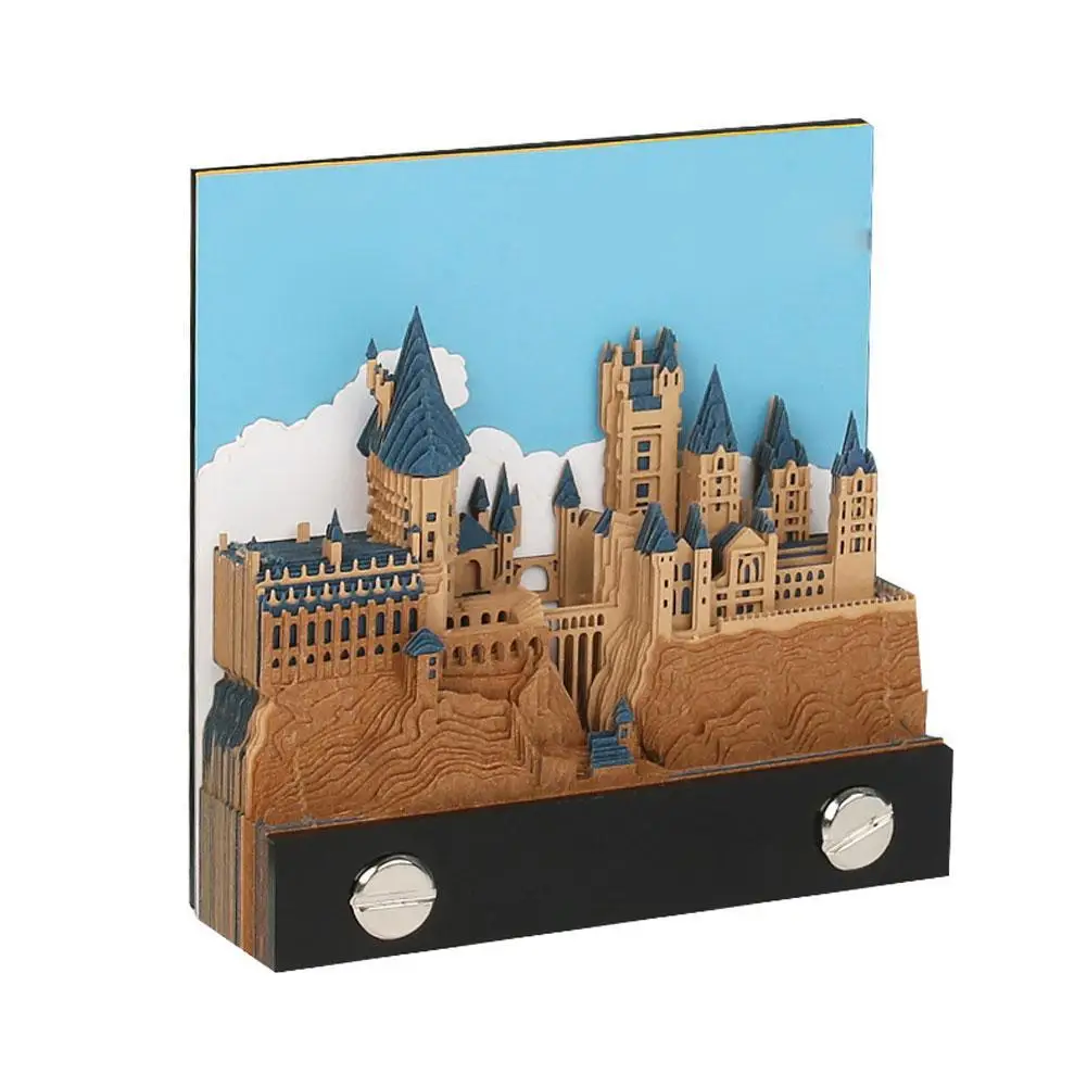 Omoshiroi Magic Castle Notepad, 3D, Memo Design, Papelaria, Nota Hary, Paper Notes, Block Gift, Acessórios Novidade, C9K0