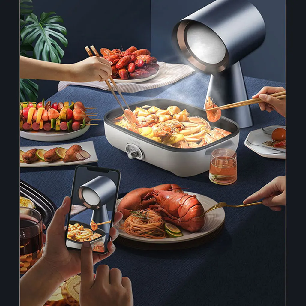 Portable Extractor Hood with 5 Gears Mode Desktop Cooker Hood Mini Household 2m³/min Strong Suction for Home Kitchen Hot Pot BBQ