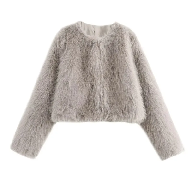 Women's Clothing Artificial Fur Coats Winter Coat Fluffy Soft Effect Short Jackets Outerwear Socialite Comfortable Faux Fur Coat
