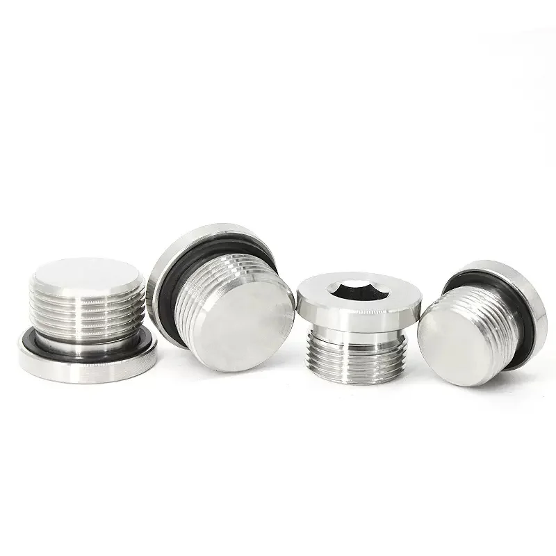 304 Stainless Steel BSP Male Thread Hex Socket Plug ED Sealing Ring Flange Inner Hexagon Bolt Oil Water Pipe Fitting